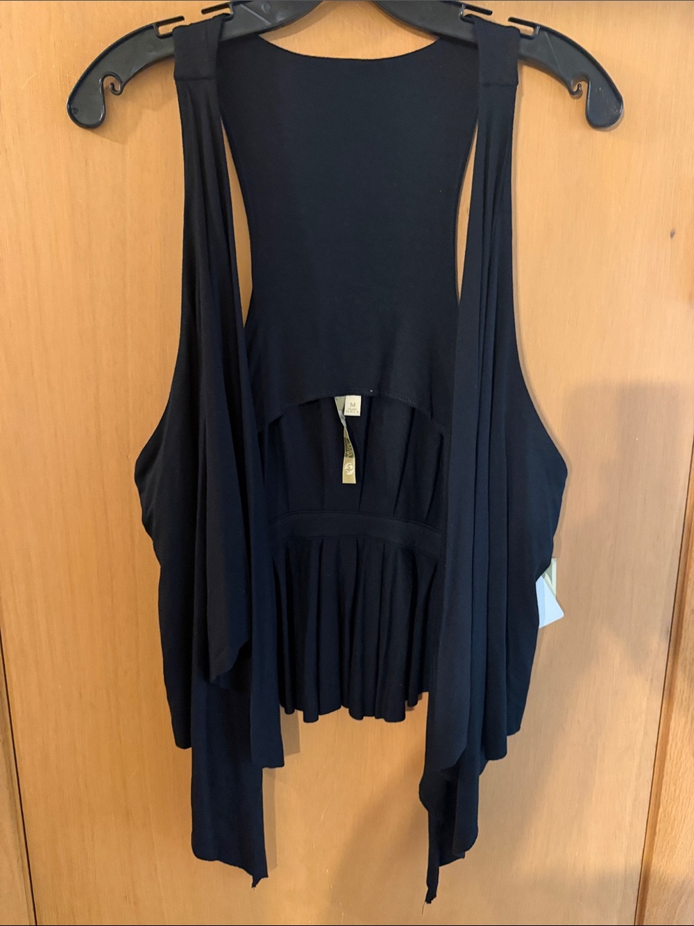 Comfy USA Women’s Sleeveless Waterfall Layering Vest New Black Size Medium